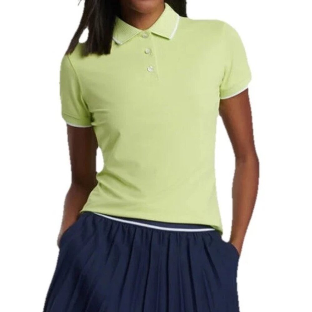 Peter Millar Whitworth Sport Mesh Polo Shirt in Spritzer and White